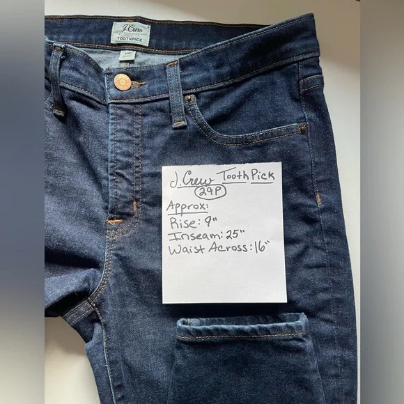 Petite J. Crew Trademark Toothpick Skinny Jeans - Size 12P - Picture 2 of 15